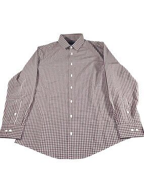Mizzen+Main Mens Leeward Trim Fit Performance Red Check Button Up Shirt Large